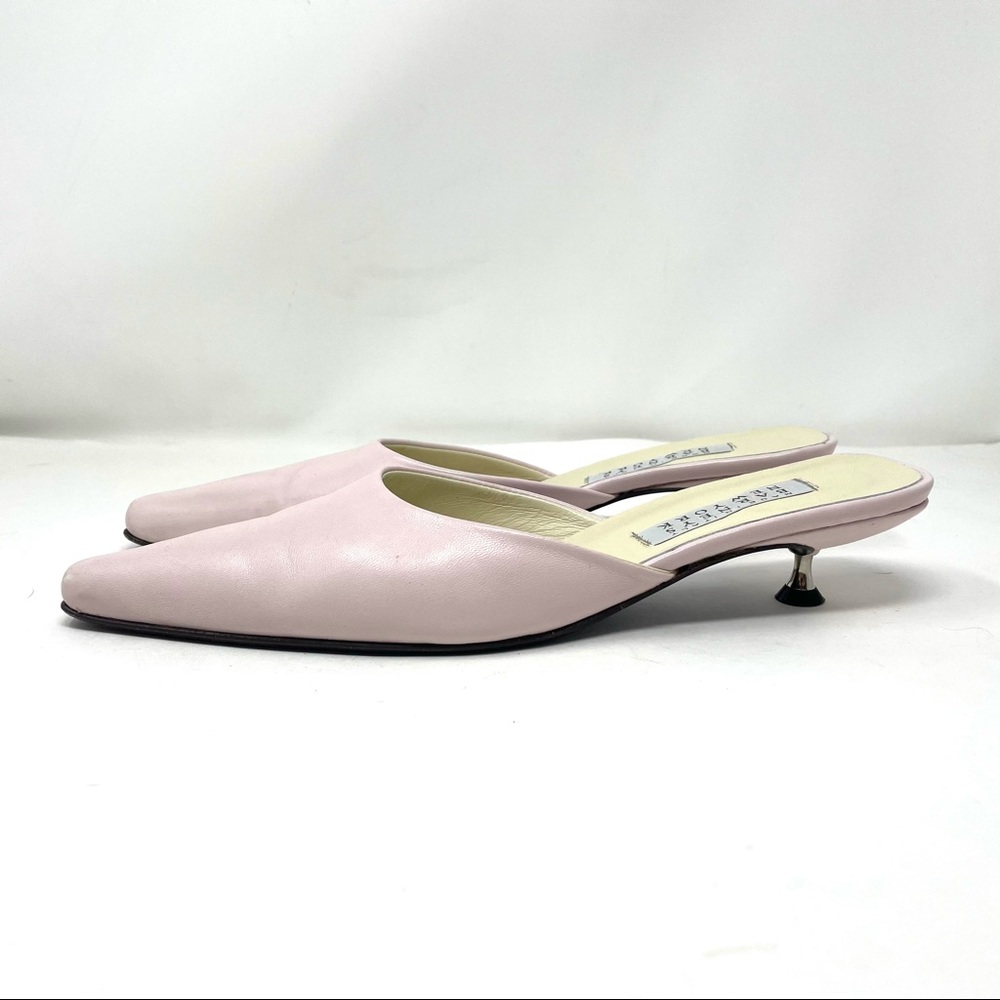 BARNEYS NEW YORK pink kitten heel mules, made in Italy, size 39 - Picture 3 of 13